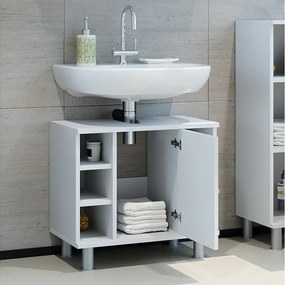 Szafka pod umywalkę biały wysoki połysk 60x32x54 fynn