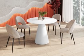 Okrągły stół Pineto biały połysk Hubertus