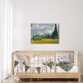 Obraz - Vincent van Gogh, Wheat Field with Cypresses, reprodukcje (70x50 cm)