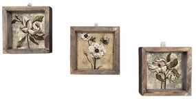 Komplet 3 obrazów Vintage, 15x15 cm