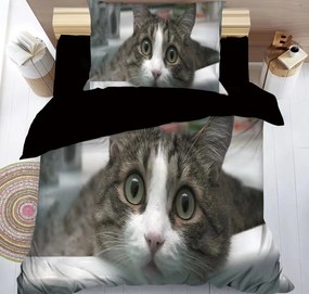 PrzytulneMieszkanie.pl PrzytulneMieszkanie.pl Pościel 3D KOT PRĘGOWANY Rozmiar pościeli: 70 x 90 cm | 140 x 200 cm