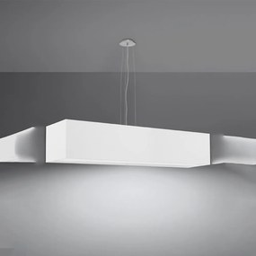 Biała lampa wisząca z tekstylno-szklanym kloszem Gryfin – Nice Lamps