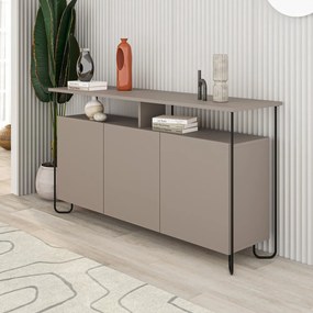 Szarobeżowa niska komoda 130x80 cm Dilly – Marckeric