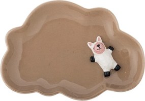 Brązowy kamionkowy talerz dla dzieci 14x20 cm Dolly – Bloomingville Mini