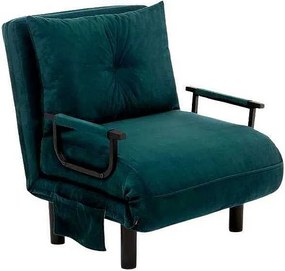 Nowoczesny fotel-łóżko 1-osobowy – 75 x 50 x 75 cm – turkusowy – metalowy