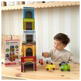 Woopie green układanka kostki miasto pojazdy w pudełkach + figurki 10 el.