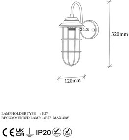 Kinkiet w czarno-złotym kolorze ø 10 cm Mahoni – Opviq lights