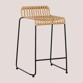 Stołek Ogrodowy Aroa High Z Syntetycznego Rattanu (77,5 Cm) ↑65 Cm & Czarny - Sklum