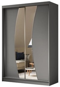 Szafa przesuwna - Foks 150 cm, szary mat