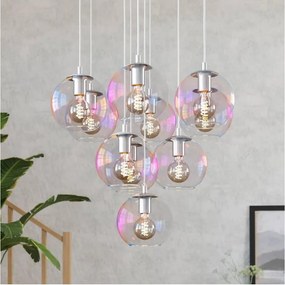 Eglo 901922 - Żyrandol ARISCANI na linkach, 10xE27/60W/230V, chrom błyszczący