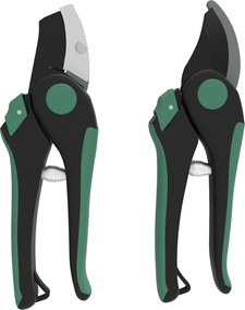 Outsunny Zestaw narzędzi ogrodowych 2 sztuki Narzędzia ogrodowe metalowe z nożycami ogrodowymi Zielony+Czarny