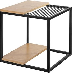 Stolik pomocniczy w stylu loft z gazetownikiem Galler