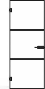 Drzwi dwustronne bez ościeżnicy ze szkła hartowanego - Czarny - wys. 204 x szer. 93 cm - MASERU
