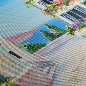 Obraz - Grecka aleja, obraz olejny (z zegarem) (90x30 cm)