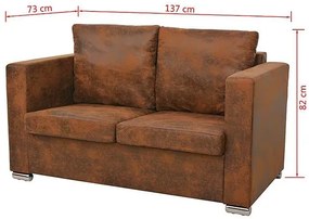 Przytulna brązowa sofa dwuosobowa Omono 4X