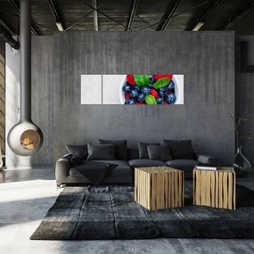 Obraz- miska z leśnymi owocami (170x50 cm)