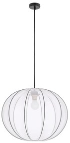 Biała lampa wisząca z tekstylnym kloszem ø 52 cm Mellow – Candellux Lighting