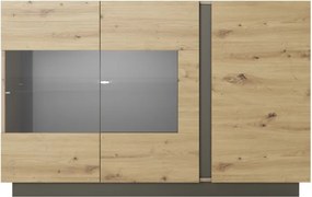 RACO Witryna 138 Dąb Artisan Komoda z Oświetleniem LED
