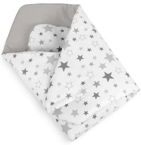 Owijka dziecięca Bellatex Stars szara, 75 x 75 cm