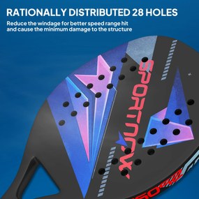 Zestaw rakietek do beach tenisa SPORTNOW, antypoślizgowy uchwyt, włókno węglowe, Czarny