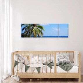 Obraz palmy na plaży (170x50 cm)