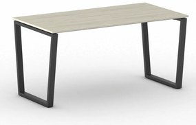Biurko PRIMO IMPRESS, 160x80 cm, czarna podstawa, dąb naturalny