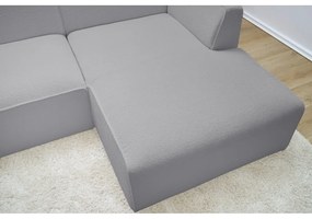 Jasnoszary narożnik modułowy z materiału bouclé (prawostronny/w kształcie litery L) Megeve – Bobochic Paris