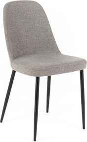 Zestaw 4 nowoczesnych krzeseł w jasnoszarej tkaninie "Giglio" z malowanymi metalowymi nogami 46x55 cm 85h