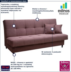 Różowa sztruksowa wersalka rozkładana do salonu R7-G45