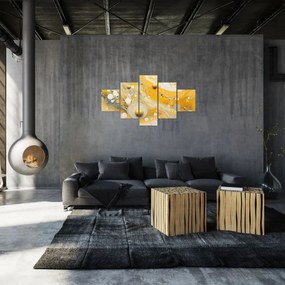 Obraz - Abstrakcyjne tło ze złotą dekoracją (125x70 cm)