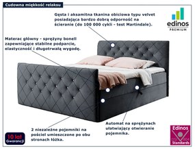 Ciemnoszare tapicerowane łóżko 5 rozmiarów N2-M16