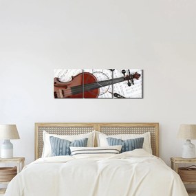 Obraz - Instrumenty muzyczne (z zegarem) (90x30 cm)