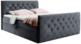 Ciemnoszare tapicerowane łóżko 5 rozmiarów N2-M16