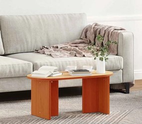 Brązowy drewniany stolik kawowy owalny woskowy brąz N3-E11