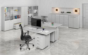 Szafa biurowa z drzwiami niskimi PRIMO GRAY, 800 x 500 x 1781 mm, szary