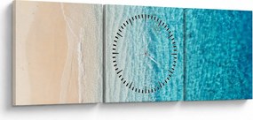Obraz - Plaża (z zegarem) (90x30 cm)