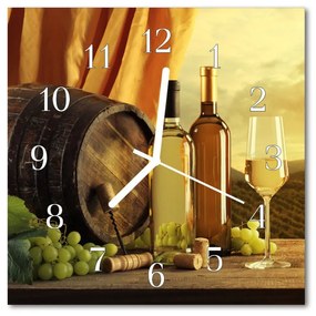 Zegar szklany kwadratowy Beczka na wino