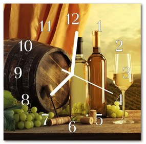 Zegar szklany kwadratowy Beczka na wino