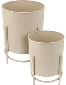 Zestaw stojaków metalowych na kwiaty Celano beżowy, 2 szt.