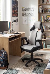 Szary Fotel Tapicerowany Obrotowy P1-R40