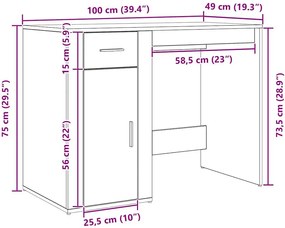 Nowoczesne biurko czarny dąb - Fizz