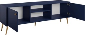 Szafka RTV stojąca SFERA 156,2 cm do Salonu pod Telewizor - Odcienie granatowego