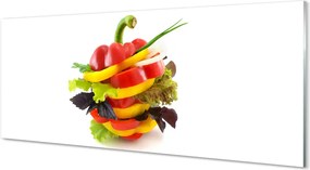 Szkło do Kuchni na Ścianę Duet Papryki i Sałaty