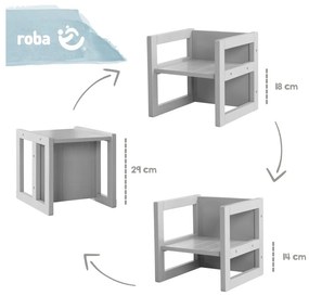 Szara ławka dziecięca Country Style – Roba