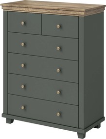 Komoda EVOLETTA 90 cm do Salonu Sypialni 6 Szuflad Zieleń
