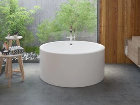 Wanna wolnostojąca okrągła - 165 l - 130 x 130 x 58 cm - Biała - Akrylowa - LAGUNO