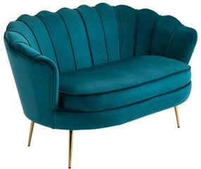 HOMCOM Sofa Dla 2 Osób, Kanapa, Sofa Tapicerowana, Wygląd Aksamitu, Sofa Podwójna, do 150 kg, 130 x 77 x 77 cm, Ciemnozielona