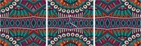 Obraz abstrakcji ozdobnej (z zegarem) (90x30 cm)