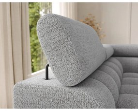 Szary rozkładany narożnik z materiału bouclé (lewostronny/w kształcie litery U) Feraria – ELTAP