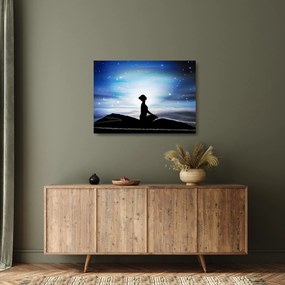 Obraz na szkle medytującej kobiety (70x50 cm)